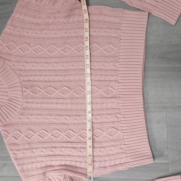 GAP X Loveshack Fancy Light Pink Cable Knit Women's Sweater - Picture 5 of 7